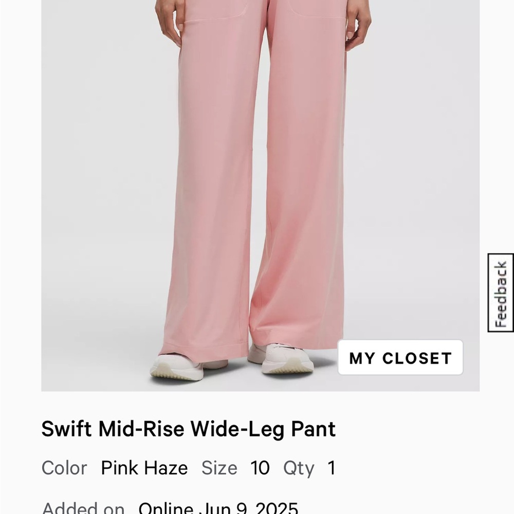 Lululemon Athletica Pink Haze Wide-Leg Pants